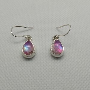 Sterling Silver Pink Moonstone Earrings
